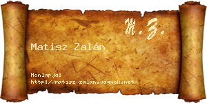 Matisz Zalán névjegykártya